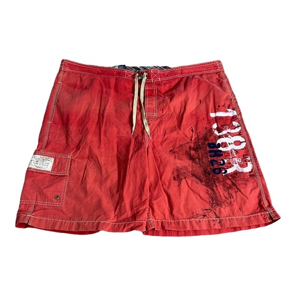 Vintage Polo Ralph Lauren Boardshorts Mens 2XL Red Ohio Fishing Hunting Trunks